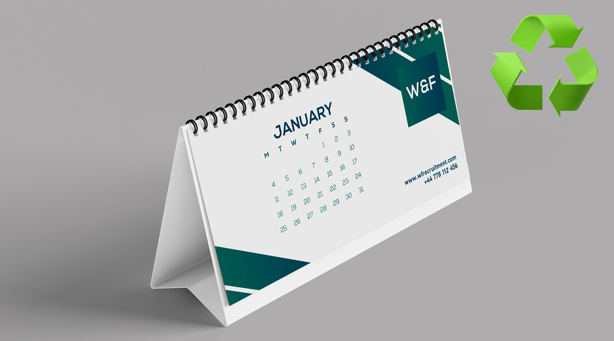 Recycled Wiro Bound Desk Calendar